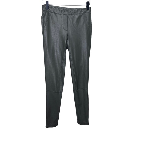 Aritzia Wilfred Daria Faux Leather Leggings Size Medium Neutral Minimalist - Picture 3 of 11